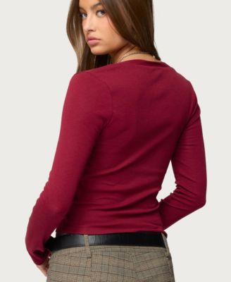 Women's Charla V Neck Button Up Top