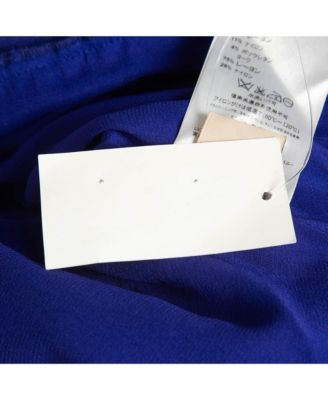 Women's Blue Lace-Trim Stretch Crepe Peplum Pencil Dress