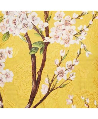 Women's Yellow Floral Print Silk And Cotton Knit Sleeveless Top