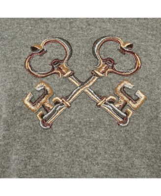 Women's Grey Embroidered Cashmere Sweater