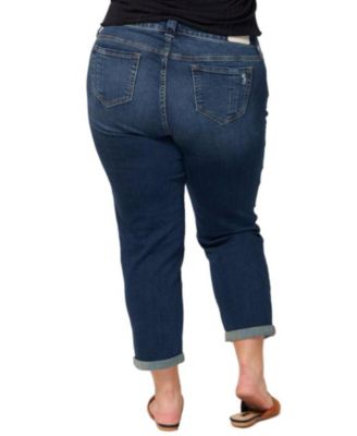Women'sDenim Mid Rise Boyfriend rolled in 25.5" inseam - Kelly