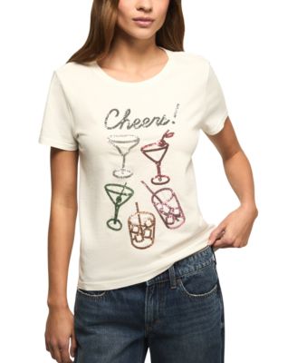 Lucky Brand - Women's Cheers Glasses Classic Crewneck T-Shirt