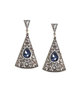 Women's Triangle Filigree Drop Earrings