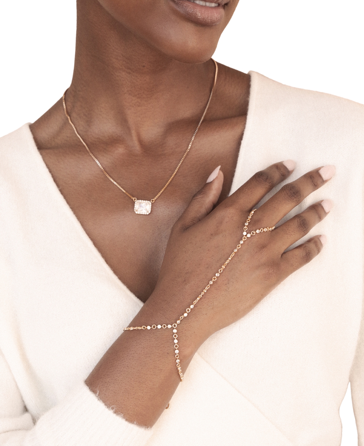 Ettika Crystal Dotted Hand Chain