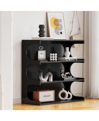 4-Tier Book Shelf Cabinet Coffee Table with Organizer Storage Shelves