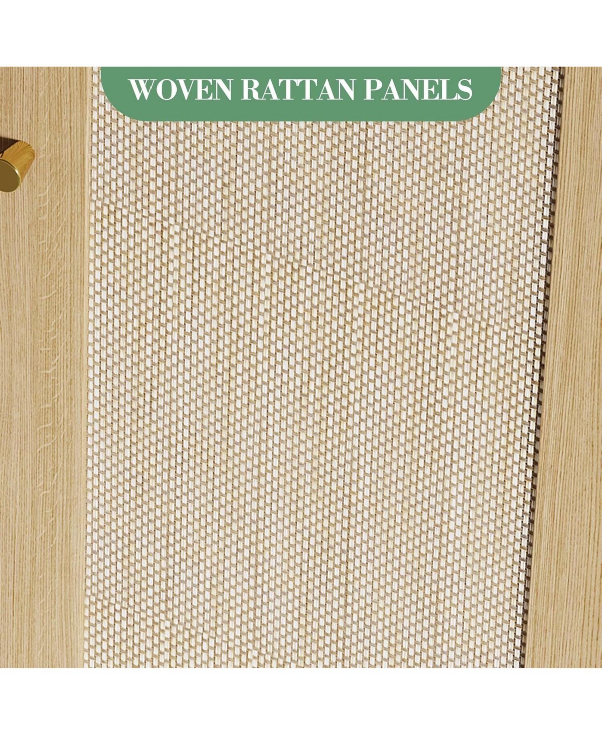 Gaomon 70inch Tall Kitchen Pantry Cabine, Rattan Doors Freestanding Cupboard Storage Cabinet with Drawer and Adjustable Shelves