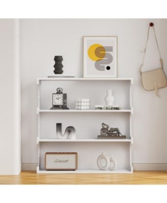 4-Tier Book Shelf Cabinet Coffee Table with Organizer Storage Shelves