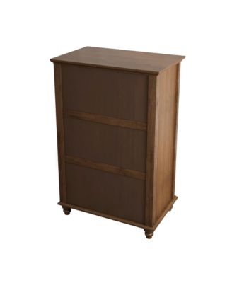 45" Tall Modern Storage Cabinet with Fluted 5 Drawer and Metal Handle