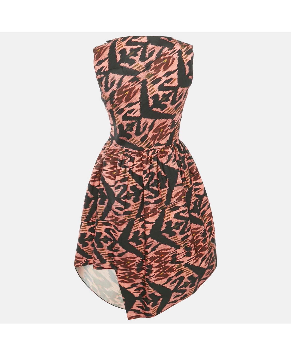 Pre-Owned Proenza Schouler Women's Black Printed Synthetic Asymmetric Midi Dress