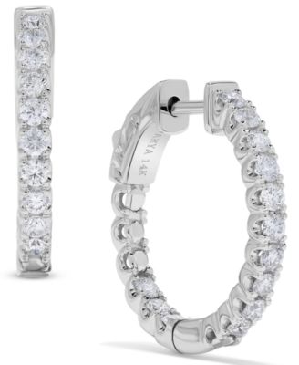 Diamond Hoop Earrings (1 ct. t.w.) in 14k White Gold