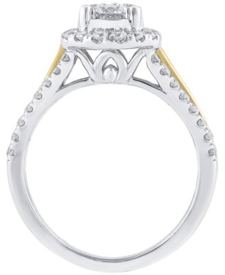 Diamond Engagement Ring (1 ct. t.w.) in 14k White and Yellow Gold