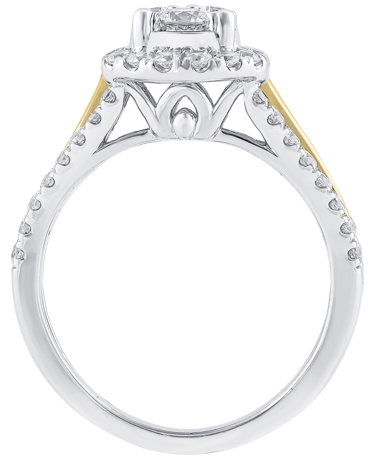 Macy's Diamond Bridal Ring (1 ct. t.w.) in 14k White and Yellow Gold