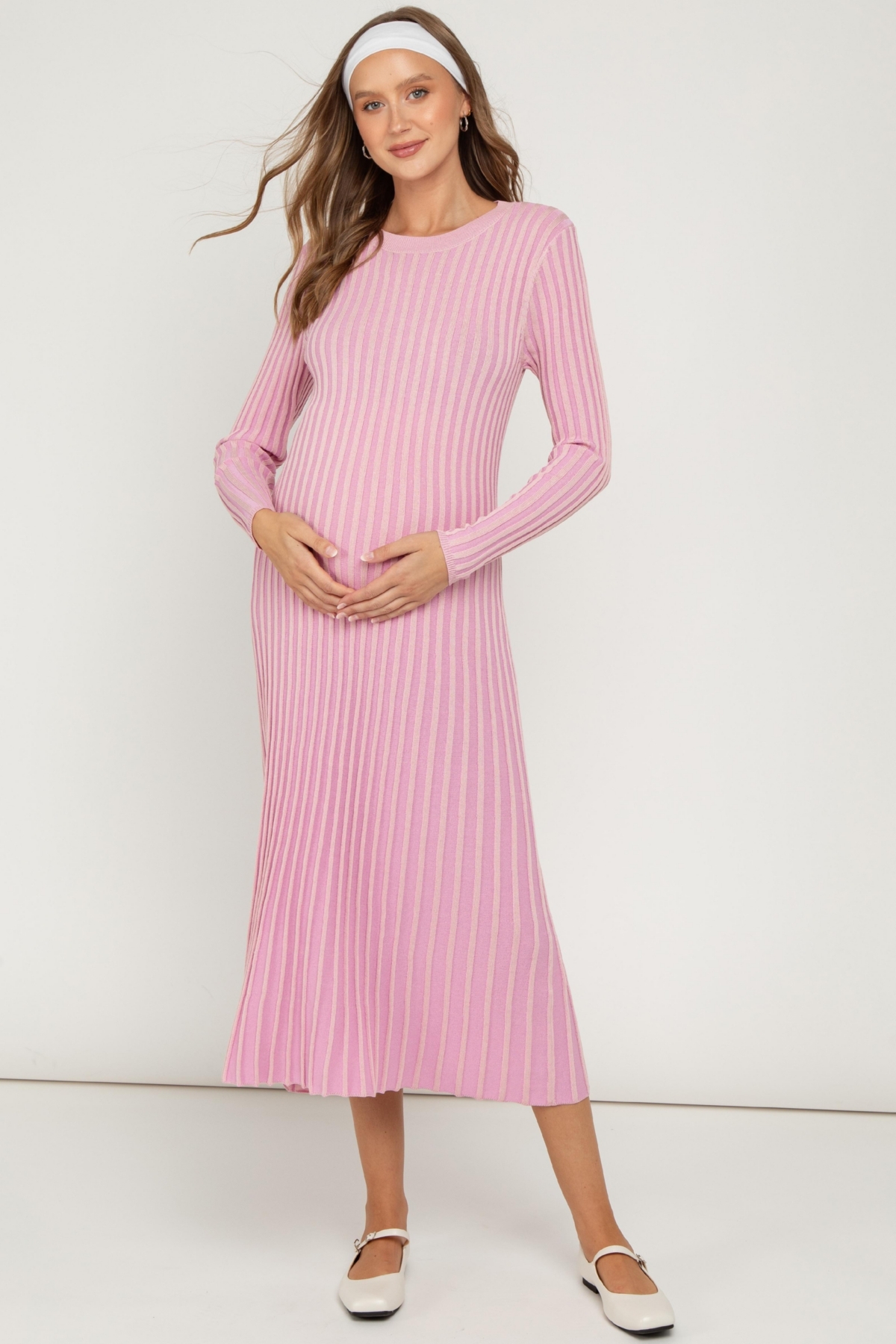 Pinkblush Maternity Thick Ribbed Knit Maxi Sweater Dress