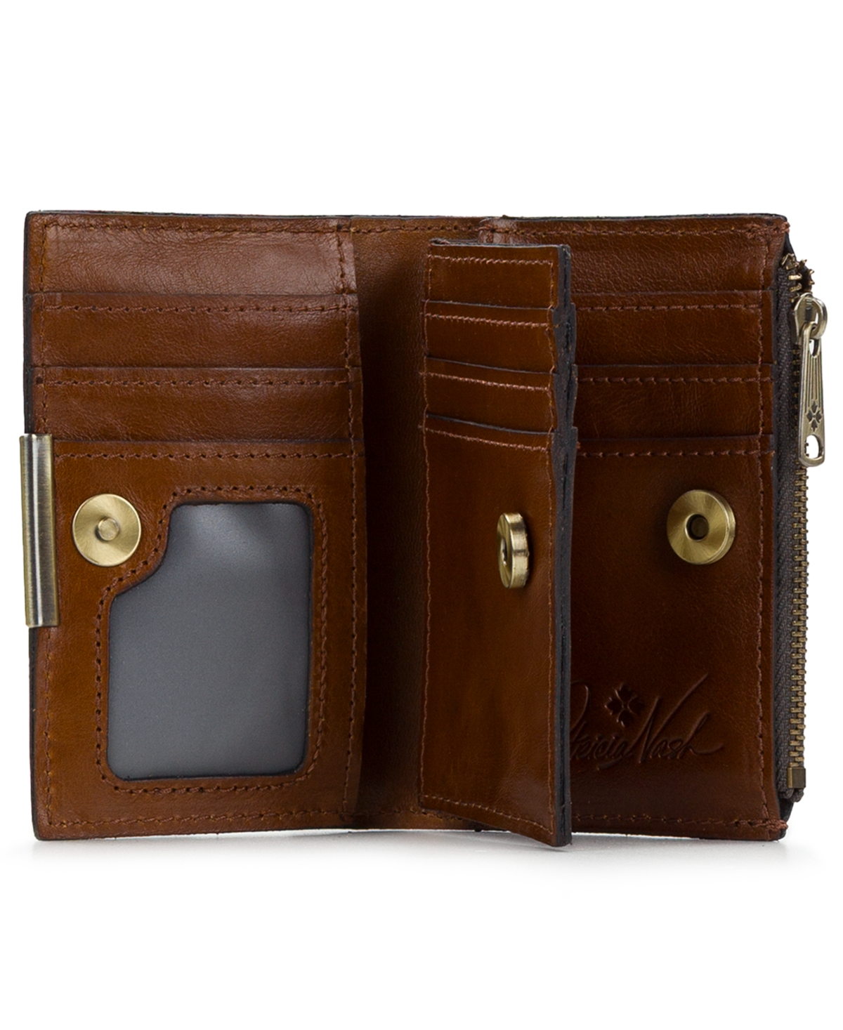 Patricia Nash Busalla Leather Bifold Zipper Wallet