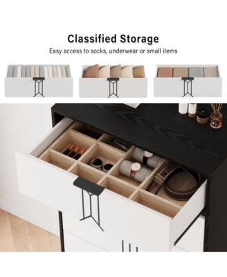 5 Drawer Dresser with Vintage Pattern Design, Modern and Stylish Dresser