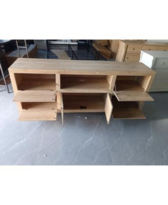 Rustic 6-Door Wooden TV Cabinet – Wide Storage Console for Media Devices, Electronics & Stylish Entertainment in Living Room