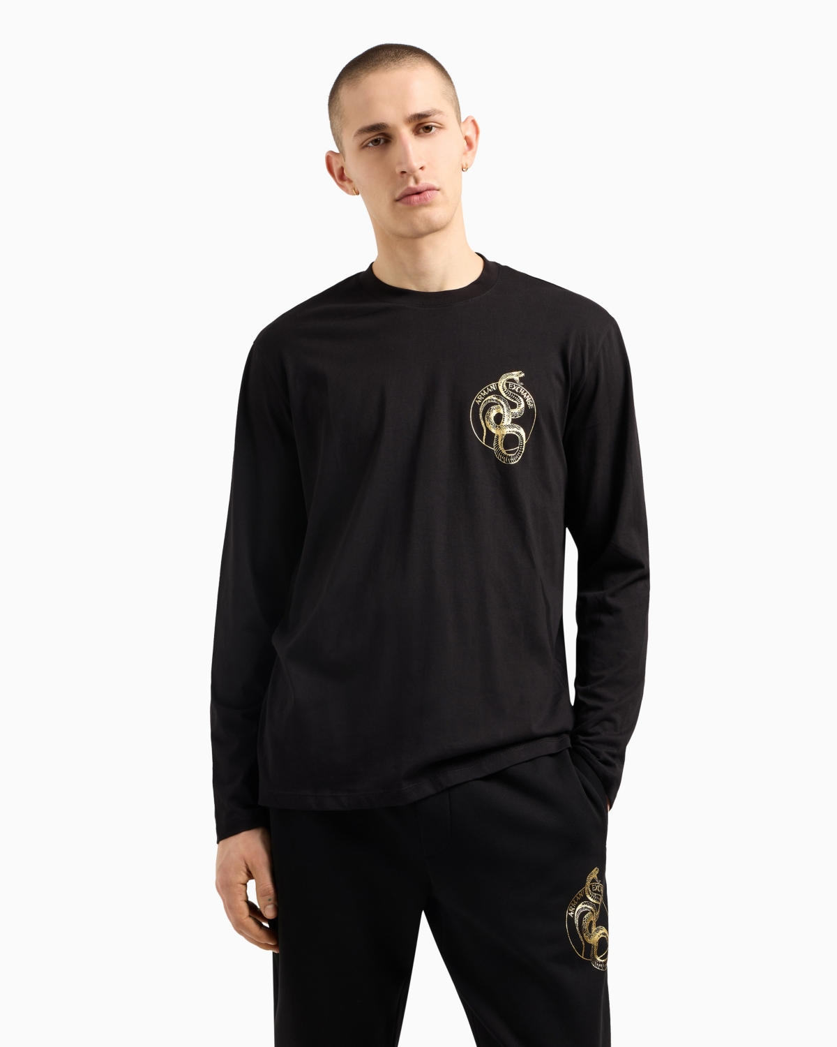 A|X Armani Exchange Men's Cotton Graphic Long-Sleeve T-Shirt