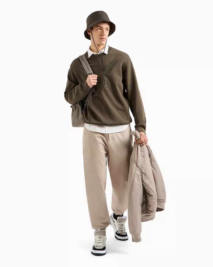 Men's Regular-Fit Eagle Logo Embroidered Sweatshirt - thumbnail 2