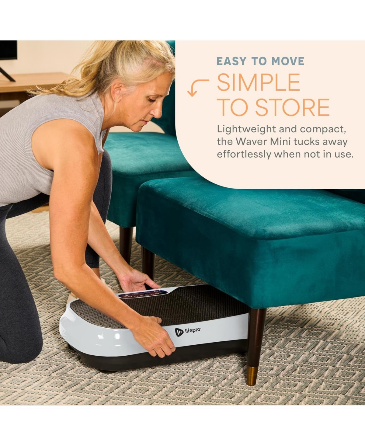 LifePro Waver Mini Vibration Plate - Compact Whole Body Vibration Machine for Home & Travel, Max 260lbs