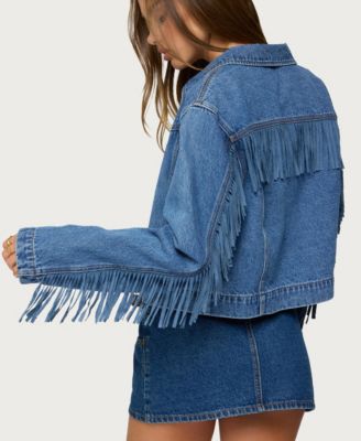Womens Maurice Fringed Denim Jacket