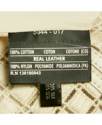 Women's Light Grey Patterned Cotton And Leather Short Dress