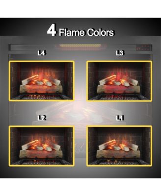 33 inch Infrared Electric Fireplace Insert, Touch Panel Home Decor Heater,Smokeless Firebox .With fixed Trim Kit .With Crackling Sound