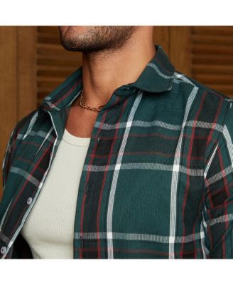 Men's Ecru Beige & Midnight Black Withering Flora Imprint Shirt