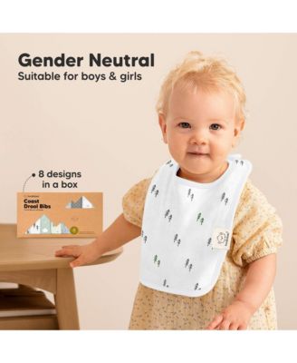 8-Pack Coast Baby Bibs for Boy, Girl, Drool Bibs, Baby Bib for Girls, Boys