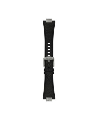 Unisex Black Leather Bracelet Watch, 38mm