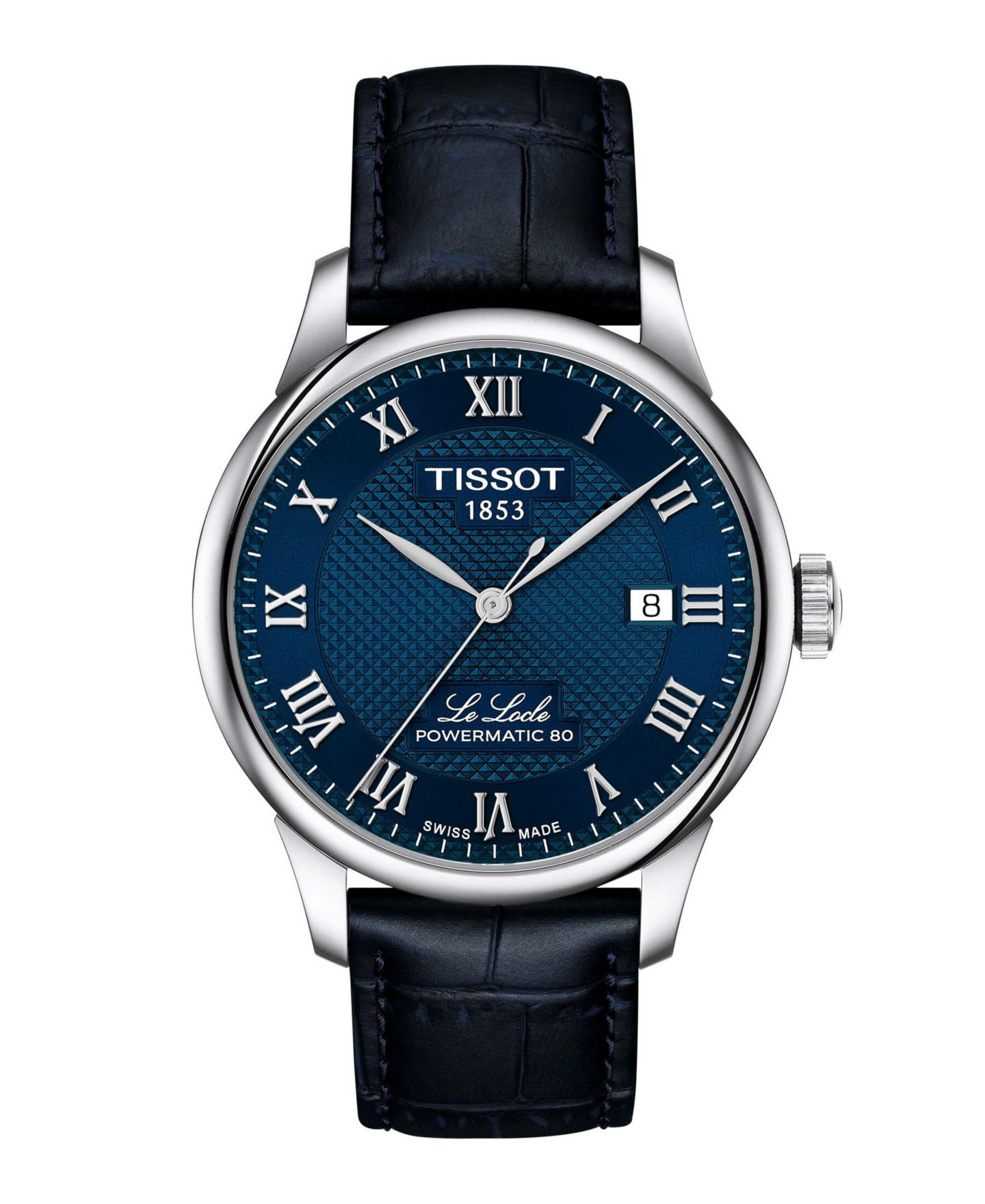 Мужские часы Tissot Blue Leather Bracelet Watch, 39.30mm — фото 1