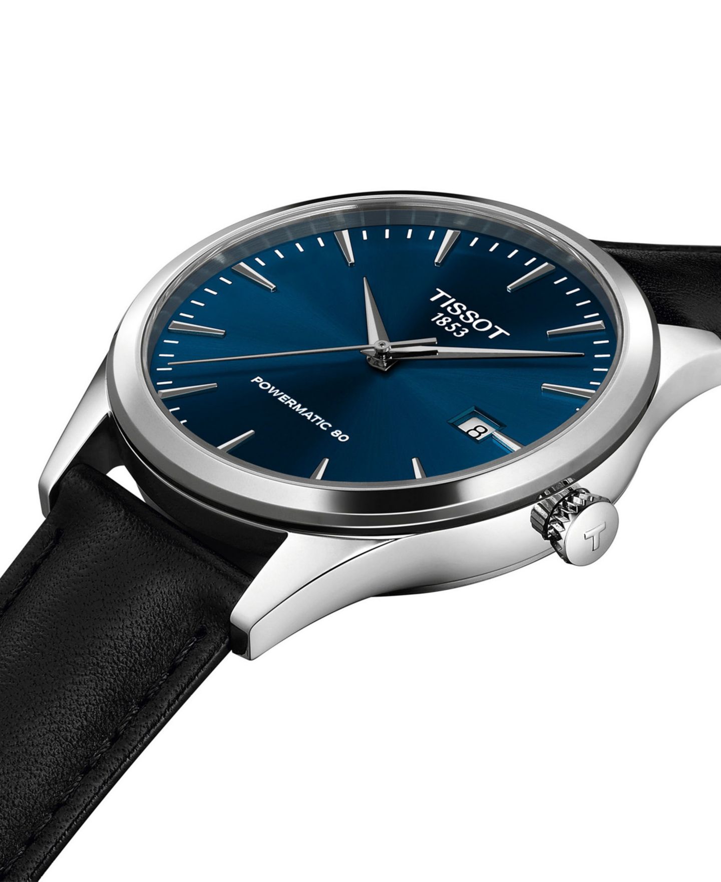 Мужские часы Tissot Black Leather Bracelet Watch, 40mm — фото 6