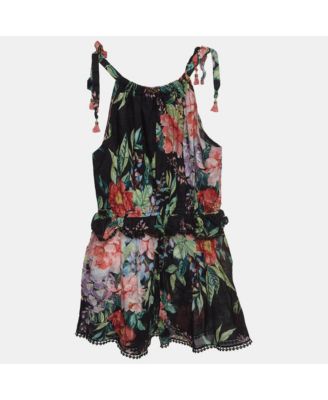 Women's Black Floral Print Cotton