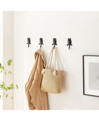 4 Piece Owl on Branch Decorative Wall Hook Set