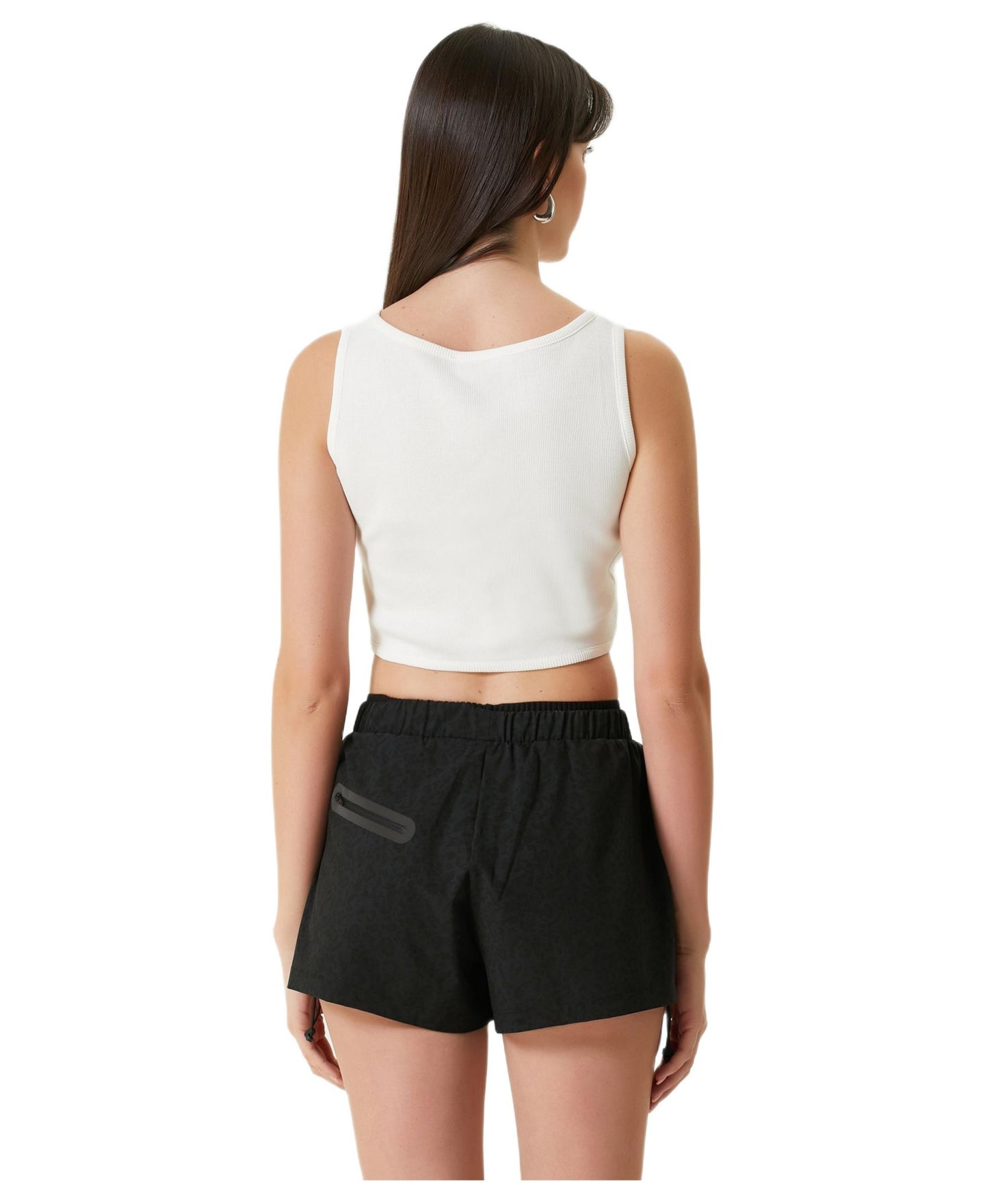 Женский топ PCFG Ribbed Stretch Cotton-Blend Cropped, цвет: Blanc De Blanc — фото 2