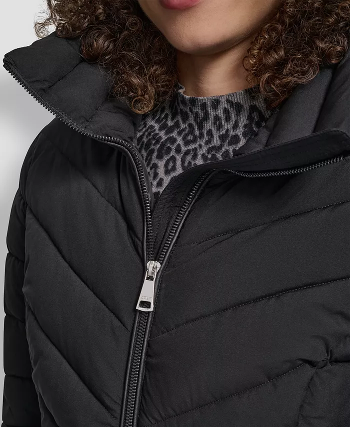 Women's Chevron Stand Collar Coat - thumbnail 4