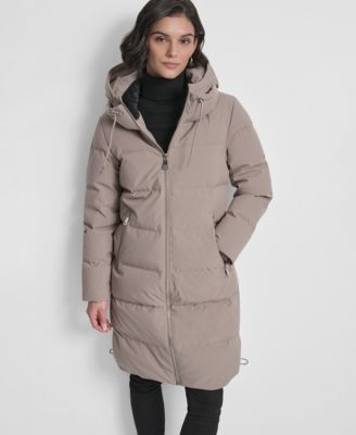 DKNY - Women's Stand Collar Zipper Puffer Coat
