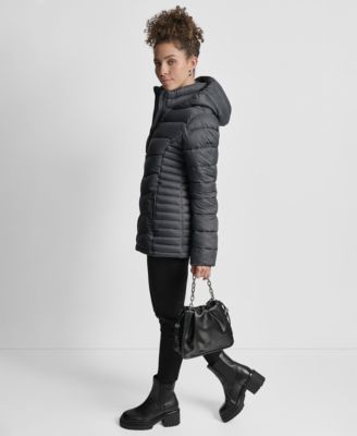 Women's Chevron-Quilted Full-Zip Puffer Jacket