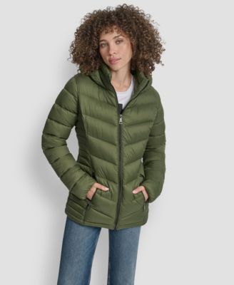 Women's Chevron-Quilted Full-Zip Puffer Jacket