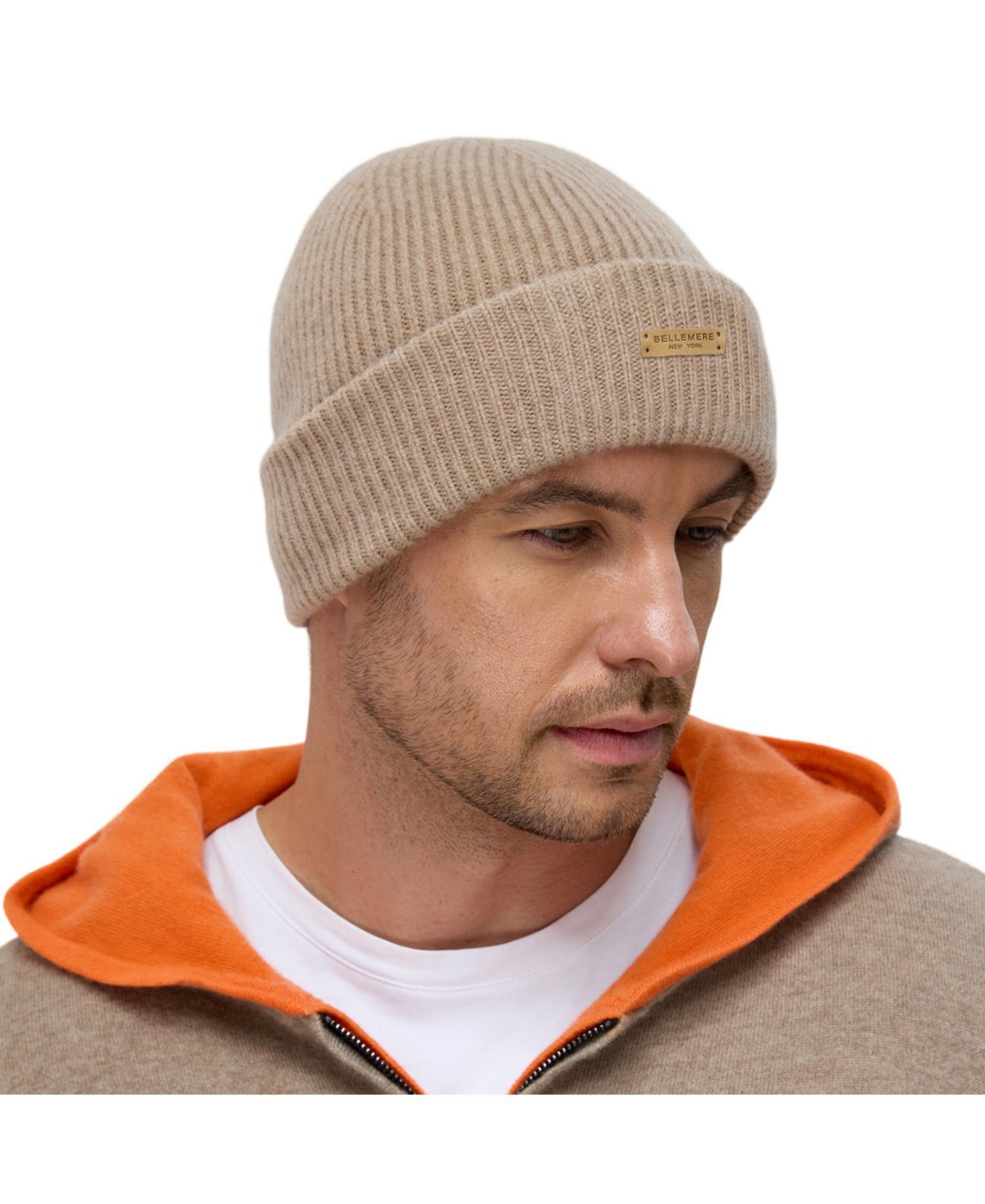 Bellemere New York Men's Unisex Ribbed Lambswool Beanie