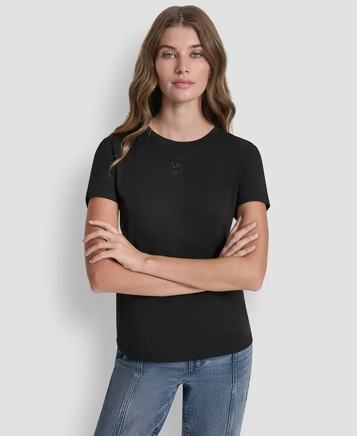 Women's Stacked Eyelet Logo Crewneck T-Shirt