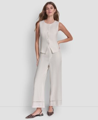 Women's Crewneck Button-Front Vest