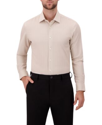 Men's 4-Way Solid Woven Dress Shirt