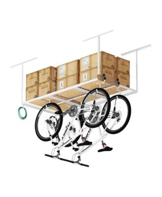 OHK Series Ceiling Mounted Overhead Garage Storage Rack, White — 36" X 72"