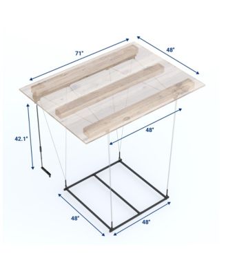 GL2FB-E – 4×4 FT GARAGE LIFTING STORAGE RACK, FRAME-ONLY (BLACK)