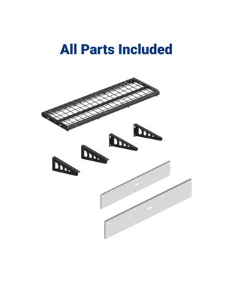 Heavy Duty Garage Wall Shelf MAX Series, Black — 48" X 16"