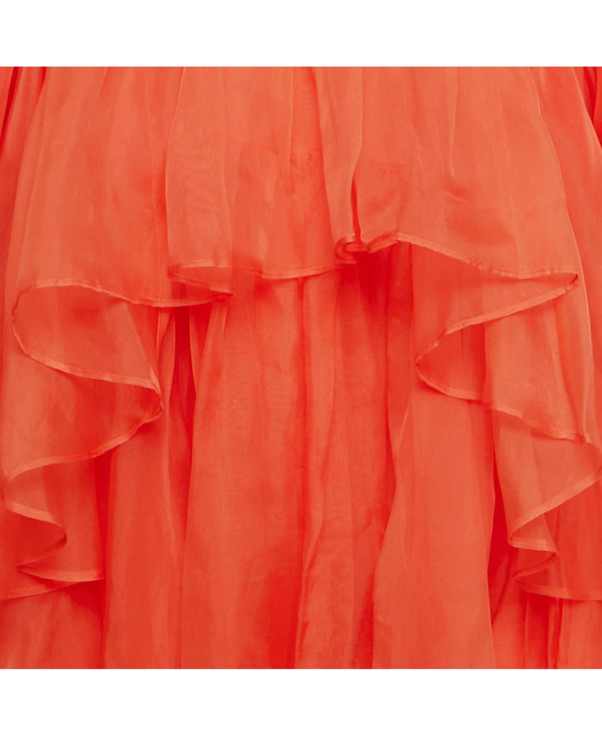 Pre-Owned Zimmermann Women's Red Silk Organza Natura High-Low Tiered Dress