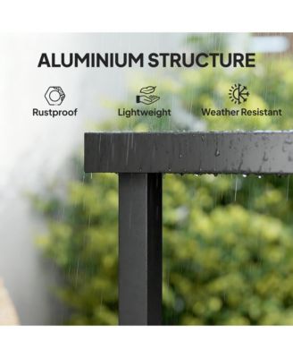Outdoor Dining Table for 8, Aluminum, Plastic, Woodgrain