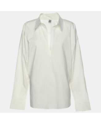 Women's White Cotton Poplin Shirt