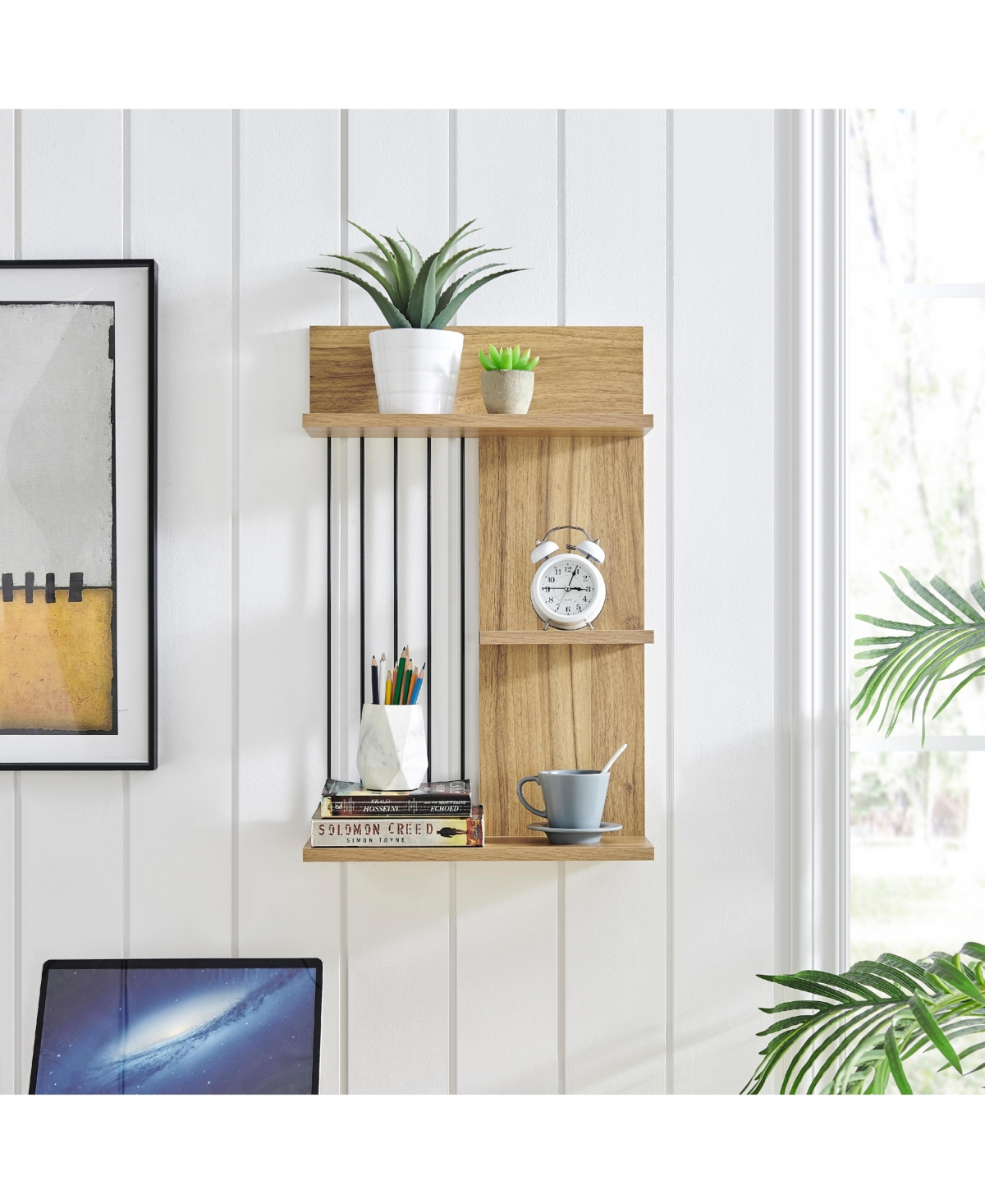 Danya B Seville Dynamic Utility Ledge Wall Shelf - Chestnut