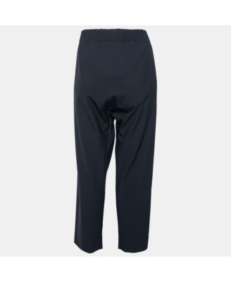 Women's Navy Blue Crepe Tapered Pants